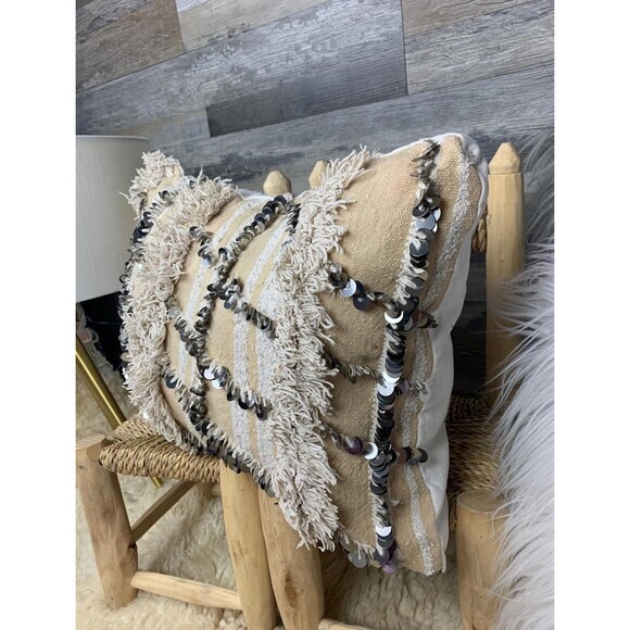 Vintage Handira Pillow Cover Moroccan Berber Wedding Blanket Cushion 03YS0049 - Picture 2 of 9